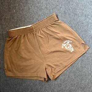 Signature Brown Athletic Shorts with Elastic Waistband